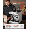 image:imageVEVOR Commercial Drip Coffee Maker 24 Cups CoffeeMaker Machine with 4 Glass Carafes and 4 Decanter Warmer Plates Stainless Steel DualHead Coffee Brewer for Restaurant Office Coffee Shop amp Home4Warmer Plates