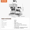 image:imageVEVOR Commercial Drip Coffee Maker 24 Cups CoffeeMaker Machine with 4 Glass Carafes and 4 Decanter Warmer Plates Stainless Steel DualHead Coffee Brewer for Restaurant Office Coffee Shop amp Home4 Warmer Plates