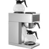 image:imageVEVOR Commercial Drip Coffee Maker 24 Cups CoffeeMaker Machine with 4 Glass Carafes and 4 Decanter Warmer Plates Stainless Steel DualHead Coffee Brewer for Restaurant Office Coffee Shop amp Home2 Warmer Plates