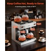 image:imageVEVOR Commercial Drip Coffee Maker 24 Cups CoffeeMaker Machine with 4 Glass Carafes and 4 Decanter Warmer Plates Stainless Steel DualHead Coffee Brewer for Restaurant Office Coffee Shop amp Home4Warmer Plates
