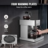image:imageVEVOR Commercial Drip Coffee Maker 24 Cups CoffeeMaker Machine with 4 Glass Carafes and 4 Decanter Warmer Plates Stainless Steel DualHead Coffee Brewer for Restaurant Office Coffee Shop amp Home4 Warmer Plates