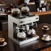 image:imageVEVOR Commercial Drip Coffee Maker 24 Cups CoffeeMaker Machine with 4 Glass Carafes and 4 Decanter Warmer Plates Stainless Steel DualHead Coffee Brewer for Restaurant Office Coffee Shop amp Home4Warmer Plates
