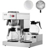 image:imageVEVOR 12 Cups Commercial Drip Coffee Maker Coffee Maker Machine with 3 Glass Carafes and 3 Warmer Plates Stainless Steel Pour Over Coffee Brewer with Auto Water Intake for Restaurant Office Cafe3 Warmer Plates  Auto Water Intake No