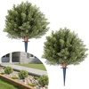 image:imageVEVOR 2 Pcs 20 Artificial Plant Topiary Ball Faux Boxwood Balls with 2 LED Light String AllYear Green Faux Plant Decorative Balls for Backyard BalconyGarden Wedding and Home Dcor16 Inchground Spike