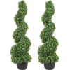 image:imageVEVOR Artificial Boxwood Spiral Topiary Trees 3ft Tall 2 Pieces Faux Plant Outdoor AllYear Green Fake Plant with Replaceable Leaves for DecorativeIndoorPorchGarden3ft