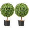 image:imageVEVOR Artificial Boxwood Topiary Tree 48 inch Tall 2 Pieces Triple BallShaped Faux Topiary Tree Green Faux Plant with Replaceable Leaves amp Pot for Decorative IndoorOutdoorHomeOffice1tier