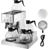 image:imageVEVOR Commercial Drip Coffee Maker 24 Cups CoffeeMaker Machine with 4 Glass Carafes and 4 Decanter Warmer Plates Stainless Steel DualHead Coffee Brewer for Restaurant Office Coffee Shop amp Home4 Warmer Plates