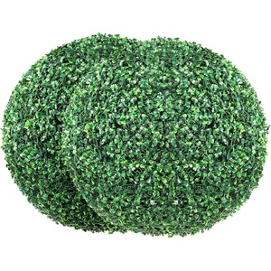 image:imageVEVOR 2 Pcs 20 Artificial Plant Topiary Ball Faux Boxwood Balls with 2 LED Light String AllYear Green Faux Plant Decorative Balls for Backyard BalconyGarden Wedding and Home Dcor20 Inchball