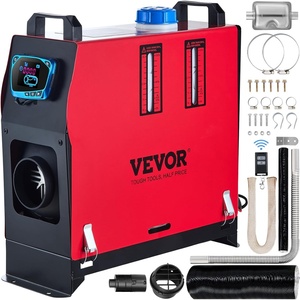 image:imageVEVOR 8KW Diesel Heater All in One DC1224V Fast Heating Diesel Air Heater with Remote Control and Color Digital Display Low Noise Voice Announcement for RV Truck Camper Van Boat and TrailerBlackRed