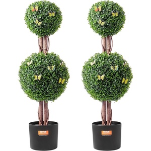 image:imageVEVOR Artificial Boxwood Topiary Tree 48 inch Tall 2 Pieces Triple BallShaped Faux Topiary Tree Green Faux Plant with Replaceable Leaves amp Pot for Decorative IndoorOutdoorHomeOffice2tier