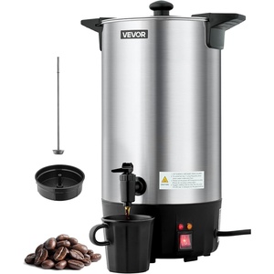 image:imageVEVOR Commercial Coffee Urn 100 Cup 15 L Hot Beverage Dispenser with Dripless Faucet QuickBrewing Stainless Steel Large Commercial Coffee Maker for Catering Business Party Church amp Restaurant60Cups