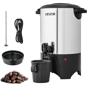 image:imageVEVOR Commercial Coffee Urn 100 Cup 15 L Hot Beverage Dispenser with Dripless Faucet QuickBrewing Stainless Steel Large Commercial Coffee Maker for Catering Business Party Church amp Restaurant30Cup