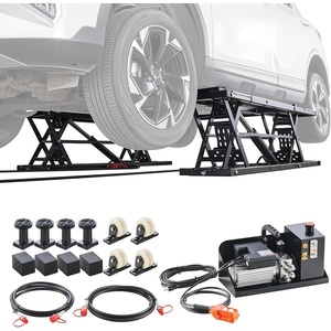image:imageVEVOR Portable Car Lift 4400 lbs Capacity Heavy Duty Steel Quick Lift with 23 Max Height Adjustable Width and Wheels Manual Lifting for Cars Compact SUVs Mini Trucks Home Garage or Shop Use9000LBSUpgrade Electrohydraulic