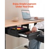 image:imageVEVOR Under Desk Double Stacked Lockable Slide Out Drawer 13 inch Lockable Under Table Pullout Drawer Attachment for Sit Stand Workstation Secure Under Desk Storage Organizer BlackSingle