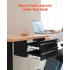 image:imageVEVOR Under Desk Double Stacked Lockable Slide Out Drawer 13 inch Lockable Under Table Pullout Drawer Attachment for Sit Stand Workstation Secure Under Desk Storage Organizer Black16inch Double