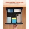 image:imageVEVOR Under Desk Double Stacked Lockable Slide Out Drawer 13 inch Lockable Under Table Pullout Drawer Attachment for Sit Stand Workstation Secure Under Desk Storage Organizer BlackSingle
