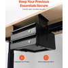image:imageVEVOR Under Desk Double Stacked Lockable Slide Out Drawer 13 inch Lockable Under Table Pullout Drawer Attachment for Sit Stand Workstation Secure Under Desk Storage Organizer BlackDouble
