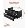 image:imageVEVOR Under Desk Double Stacked Lockable Slide Out Drawer 13 inch Lockable Under Table Pullout Drawer Attachment for Sit Stand Workstation Secure Under Desk Storage Organizer Black16inch Double