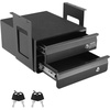 image:imageVEVOR Under Desk Double Stacked Lockable Slide Out Drawer 13 inch Lockable Under Table Pullout Drawer Attachment for Sit Stand Workstation Secure Under Desk Storage Organizer BlackDouble