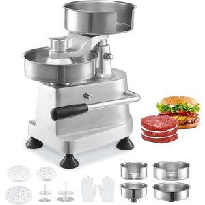 image:imageVEVOR Commercial Burger Patty Maker Hamburger Beef Patty Maker with 3 Convertible Mold456inch Heavy Duty Stainless Steel Burger Press Machine Meat Forming Processor with 1500 Pcs Patty Papers4inch5inch6inch