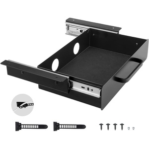 image:imageVEVOR Under Desk Drawer Slide Out 22 inch Under Desk Mounted Pullout Drawer Attachment Hidden Under Counter Drawers for office Home Sit Stand Workstation Black13inch