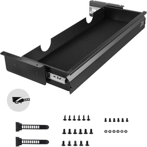 image:imageVEVOR Under Desk Drawer Slide Out 26 inch Under Desk Mounted Pullout Drawer Attachment Hidden Under Counter Drawers for office Home Sit Stand Workstation Black26inch