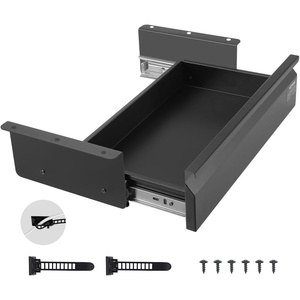 image:imageVEVOR Under Desk Drawer Slide Out 26 inch Under Desk Mounted Pullout Drawer Attachment Hidden Under Counter Drawers for office Home Sit Stand Workstation Black16inch