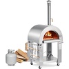 image:imageVEVOR Dual Fuel Pizza Oven Outdoor 26 in Portable Pizza Oven Pellet amp Gas Powered Outdoor PizzaMaker with Thickened Cordierite PizzaStone Easy to Move with Casters for Camping and Backyard26 Inch Dual Fuel Pizza Oven