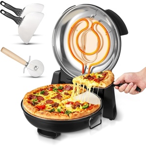 image:imageVEVOR Pizza Oven 12 in Electric Pizza Maker 1200W Countertop Cooker with Cordierite Stone 5Level Dual Temp Control Knob Max 788 F Home Pizza Maker Viewing Window amp Thermometer RedBlack