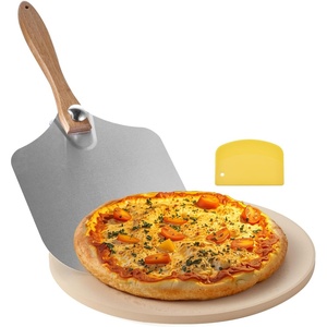 image:imageVEVOR Pizza Stone 15 in Round Pizza Stone 067 in Large Cordierite BakingStone with Metal Peel Scrape 1450 HeatResistant Cooking Stones for Kitchen Oven Baking Pizzas BBQ GrillBeige