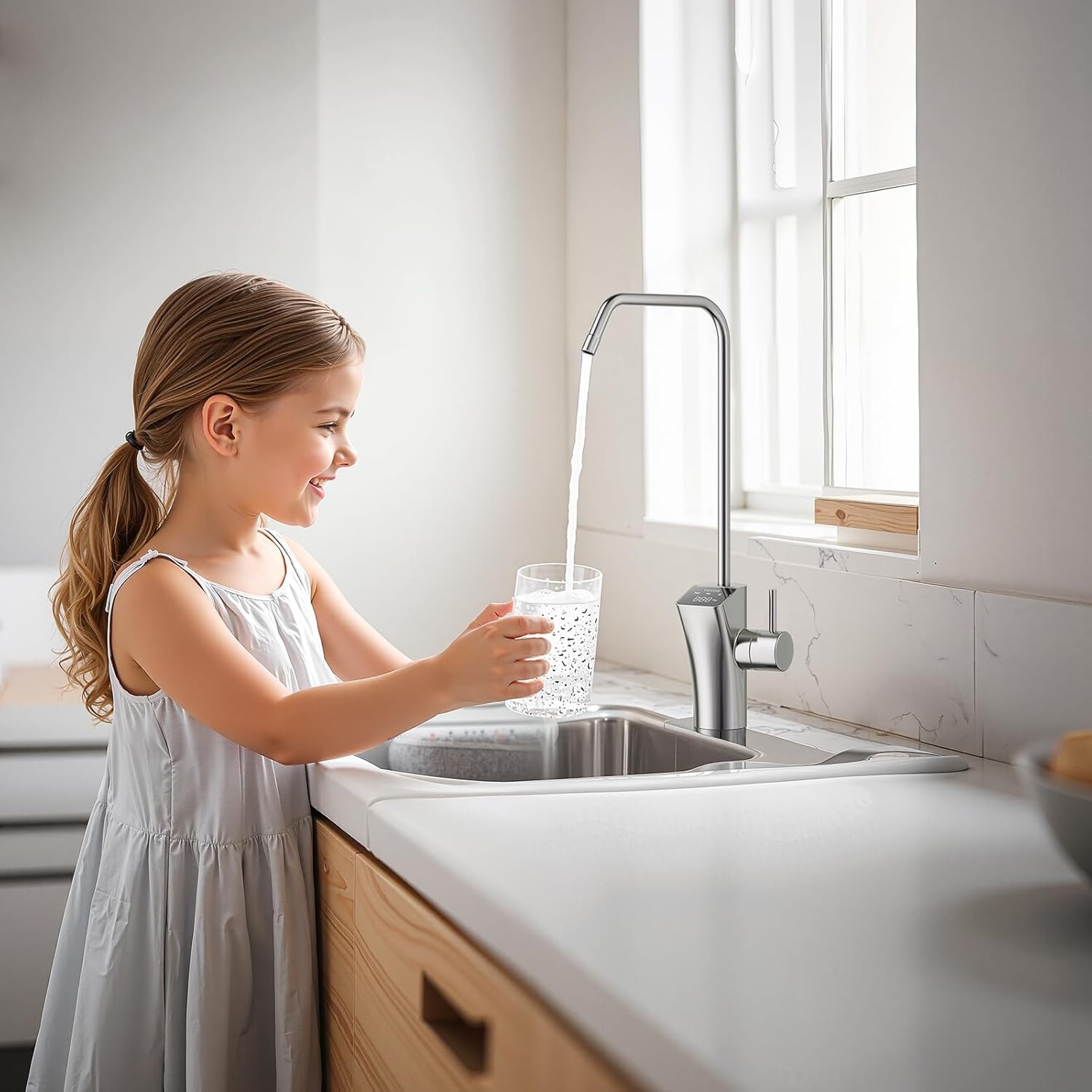 image:imageVEVOR Skincare Water Filter Faucet Mount Water Filters with MicroNano Bubble for Skin Sink Tap Purifier Removes Chlorine with 1 Filter for Kitchen and Bathroom Faucets White  GoldWhite