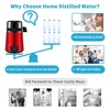 image:imageVEVOR 11Gal Water Distiller 03GalH Distilled Water Maker Machine 750W 099H Timing Dual Temp Display 304 Stainless Steel Countertop Distiller Glass Carafe Cleaning Powder 3 Carbon Packs RedWineRed