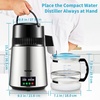 image:imageVEVOR 11Gal Water Distiller 03GalH Distilled Water Maker Machine 750W 099H Timing Set Temp Display 304 Stainless Steel Countertop Distiller Plastic Carafe Cleaning Powder 3 Carbon Packs WhiteSilver