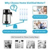 image:imageVEVOR 11Gal Water Distiller 03GalH Distilled Water Maker Machine 750W 099H Timing Set Temp Display 304 Stainless Steel Countertop Distiller Plastic Carafe Cleaning Powder 3 Carbon Packs WhiteSilver