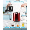 image:imageVEVOR 11Gal Water Distiller 04GalH Distilled Water Maker Machine 1750W 099H Timing Dual Temp Display 304 Stainless Steel Countertop Distiller Glass Carafe Cleaning Powder 3 Carbon Packs SilverWine Red