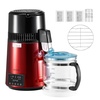 image:imageVEVOR 11Gal Water Distiller 04GalH Distilled Water Maker Machine 1750W 099H Timing Dual Temp Display 304 Stainless Steel Countertop Distiller Glass Carafe Cleaning Powder 3 Carbon Packs SilverWine Red