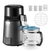 image:imageVEVOR 11Gal Water Distiller 04GalH Distilled Water Maker Machine 1750W 099H Timing Dual Temp Display 304 Stainless Steel Countertop Distiller Glass Carafe Cleaning Powder 3 Carbon Packs SilverGrey
