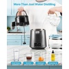 image:imageVEVOR 11Gal Water Distiller 04GalH Distilled Water Maker Machine 1750W 099H Timing Dual Temp Display 304 Stainless Steel Countertop Distiller Glass Carafe Cleaning Powder 3 Carbon Packs SilverGrey