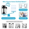 image:imageVEVOR 11Gal Water Distiller 04GalH Distilled Water Maker Machine 1750W 099H Timing Dual Temp Display 304 Stainless Steel Countertop Distiller Glass Carafe Cleaning Powder 3 Carbon Packs SilverSilver