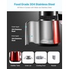 image:imageVEVOR 11Gal Water Distiller 04GalH Distilled Water Maker Machine 1750W 099H Timing Dual Temp Display 304 Stainless Steel Countertop Distiller Glass Carafe Cleaning Powder 3 Carbon Packs SilverWine Red