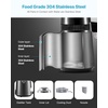 image:imageVEVOR 11Gal Water Distiller 04GalH Distilled Water Maker Machine 1750W 099H Timing Dual Temp Display 304 Stainless Steel Countertop Distiller Glass Carafe Cleaning Powder 3 Carbon Packs SilverGrey