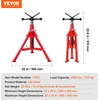 image:imageVEVOR VHead Pipe Stand 1812 Capacity 2037 Height Adjustable Pipe Stands 2500 lbs Load Capacity Portable Folding Pipe Stands Durable Carbon Steel Frame