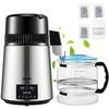 image:imageVEVOR 11Gal Water Distiller 04GalH Distilled Water Maker Machine 1750W 099H Timing Dual Temp Display 304 Stainless Steel Countertop Distiller Glass Carafe Cleaning Powder 3 Carbon Packs SilverSilver