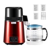 image:imageVEVOR 11Gal Water Distiller 04GalH Distilled Water Maker Machine 1750W 099H Timing Dual Temp Display 304 Stainless Steel Countertop Distiller Glass Carafe Cleaning Powder 3 Carbon Packs SilverWine Red