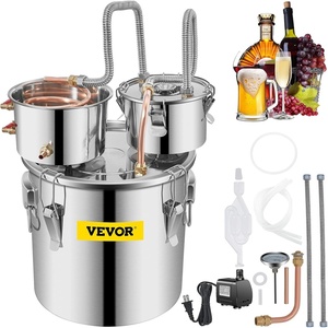 image:imageVEVOR Alcohol Still 5GAL20L Alcohol Distiller with Thumper Keg Distillery Kit for Alcohol with Copper Tube amp Buildin Thermometer amp Water Pump8Gal