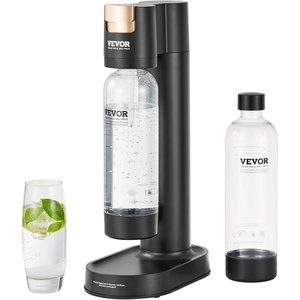 image:imageVEVOR Sparkling Water Maker Soda Maker Machine for Home Carbonating Seltzer Water Starter Kit with BPA free 1L PET Bottle Compatible with Mainstream Screwin 60L CO2 CylinderNOT Included Black2 bottles