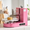 image:imageVEVOR Cake Decorating Machine Cake Cream Spreading Coating Smearing Machine Low Noise Cake Frosting Machine Turntable with Adjustable Scraper for 6 to 14 Cake 25320RPM Rotating Speed WhitePink