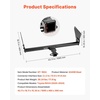 image:imageVEVOR Class 3 Trailer Hitch 2Inch Receiver Compatible with 20112021 Jeep Grand Cherokee Q345B Steel Tube Frame MultiFit Hitch to Receive Ball Mount Cargo Carrier Bike Rack Tow Hook Black20202024 Toyota RAV4