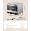 image:imageVEVOR Commercial Convection Oven 47L43Qt HalfSize Conventional Oven Countertop 1600W 4Tier Toaster wFront Glass Door Electric Baking Oven wTrays Wire Racks Clip Gloves 120V4Tier 60Qt