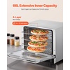 image:imageVEVOR Commercial Convection Oven 47L43Qt HalfSize Conventional Oven Countertop 1600W 4Tier Toaster wFront Glass Door Electric Baking Oven wTrays Wire Racks Clip Gloves 120V4Tier 60Qt